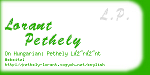 lorant pethely business card